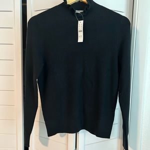 J Crew Black Ruffle sweater NWT